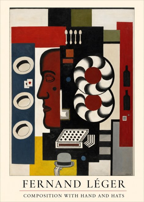 Fernand Léger Composition with Hand and Hats No1 - Poster