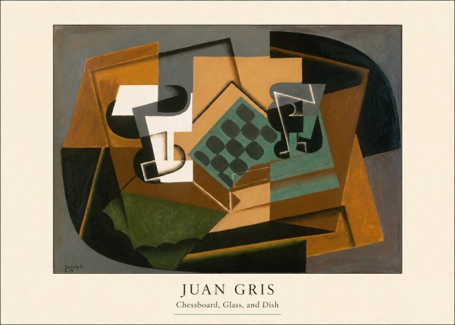 Juan Gris Chessboard, Glass, and Dish No4 - Poster