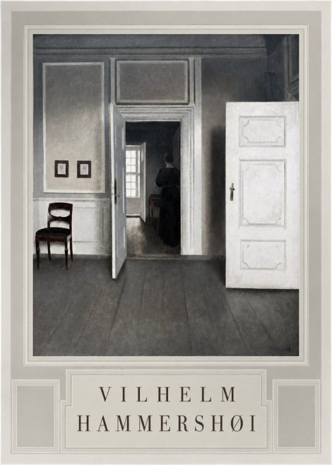 Vilhelm Hammershøi Interior with a Woman Seen from Behind No3 - Poster