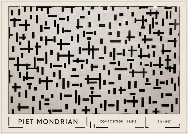 Piet Mondrian Composition in Line No1 - Poster