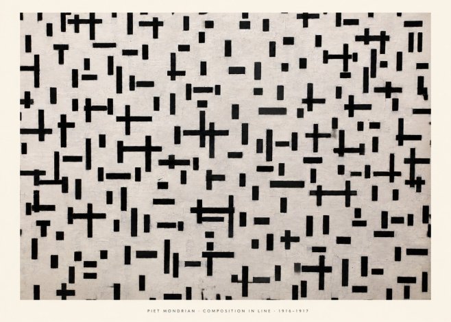 Piet Mondrian Composition in Line No5 - Poster