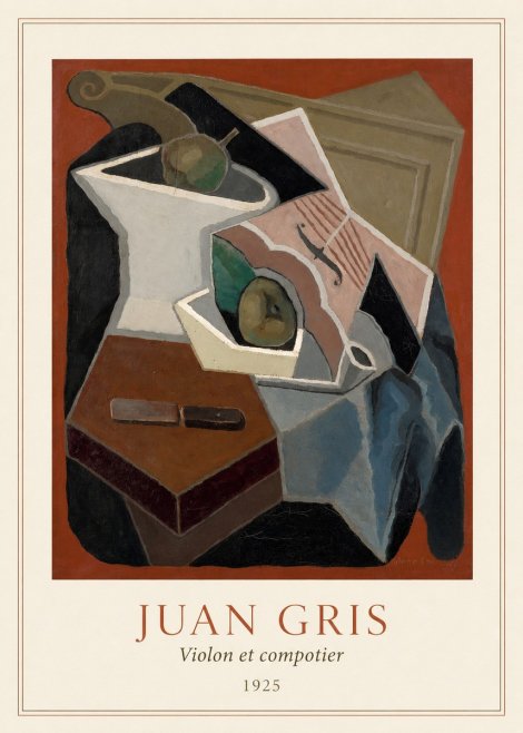 Juan Gris Violon Et Compotier No3 - Poster