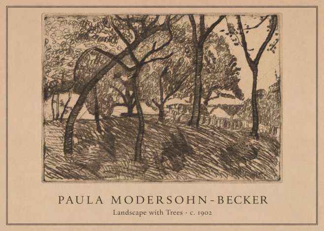 Paula Modersohn-Becker Landscape with Trees No1 - Poster