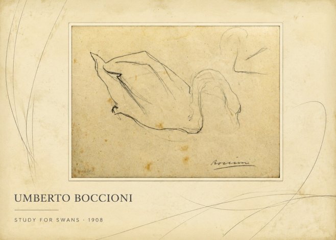 Umberto Boccioni Study for Swans No2 - Poster