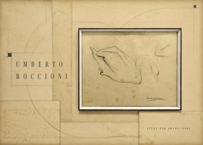 Umberto Boccioni Study for Swans No6 - Poster