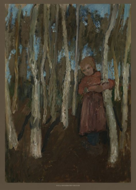 Paula Modersohn-Becker Girl in a Birch Forest No6 - Poster