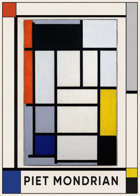 Piet Mondrian Composition with Red, Blue and Yellow No1 - Poster