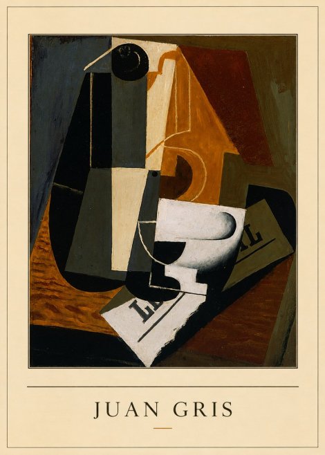 Juan Gris Glass and Bottle No4 - Poster