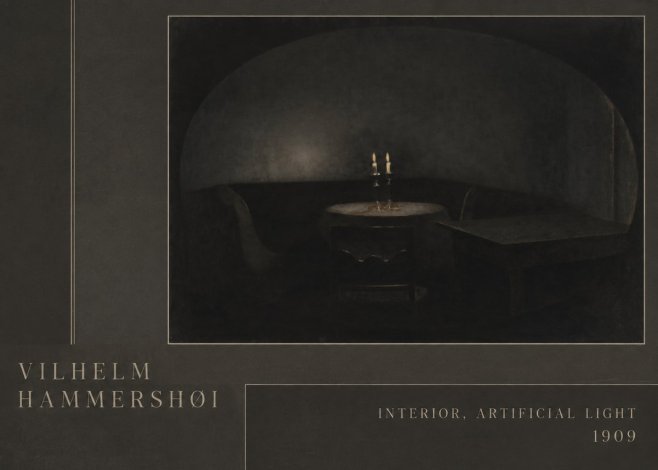 Vilhelm Hammershøi Interior, Artificial Light No2 - Poster
