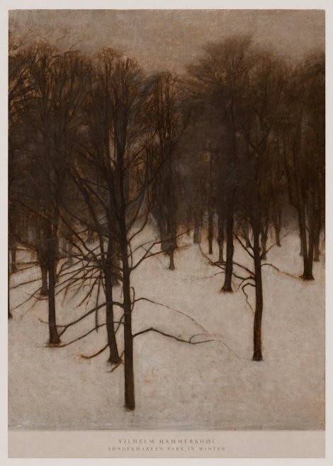 Vilhelm Hammershøi Søndermarken Park in Winter No5 - Poster