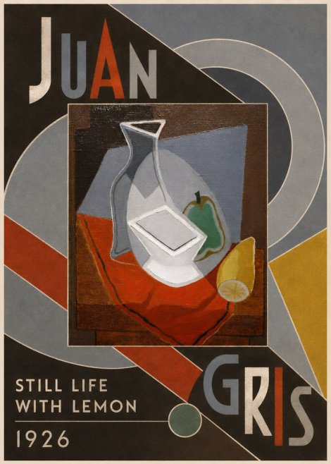 Juan Gris Still Life with Lemon No5 - Poster