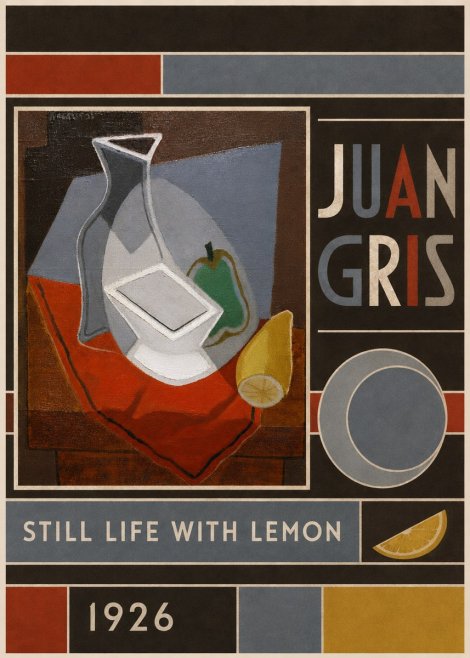 Juan Gris Still Life with Lemon No6 - Poster