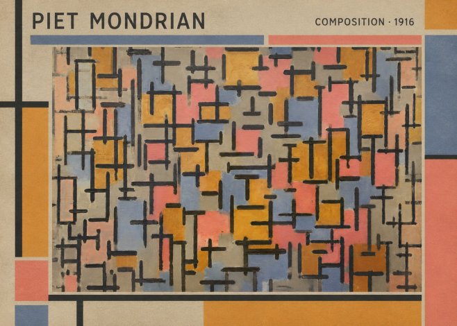 Piet Mondrian Composition No1 - Poster
