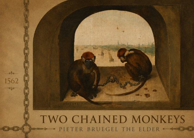 Pieter Bruegel Two Chained Monkeys I No2 - Poster