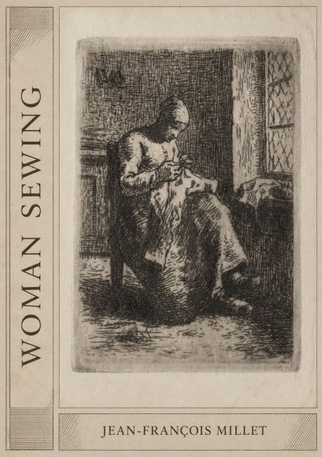 Jean-François Millet Woman Sewing No2 - Poster