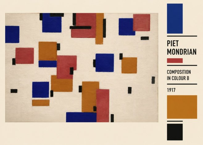 Piet Mondrian Composition in Colour B No2 - Poster