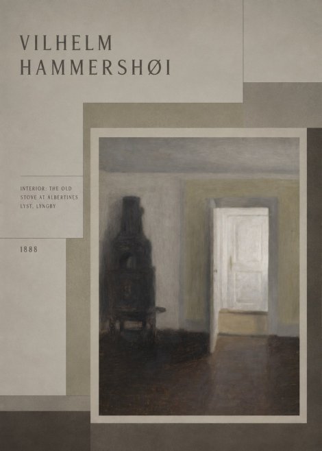 Vilhelm Hammershøi Interior: the Old Stove at Albertines Lyst, Lyngby No3 - Poster