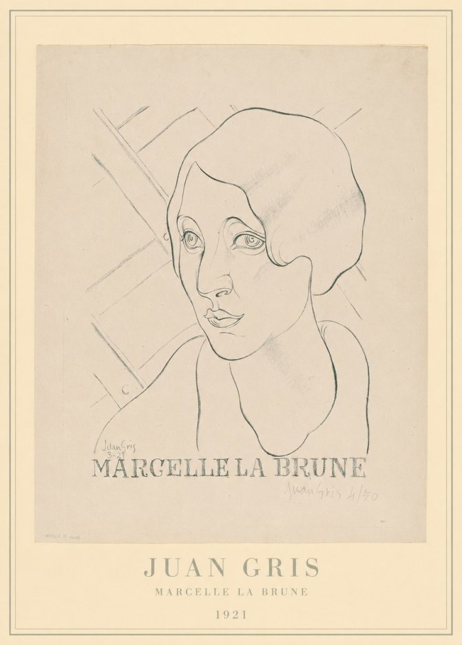 Juan Gris Marcelle La Brune I No4 - Poster