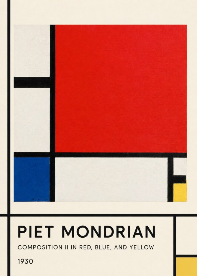 Piet Mondrian Composition Ii in Red, Blue, and Yellow No1 - Poster
