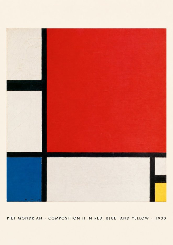 Piet Mondrian Composition Ii in Red, Blue, and Yellow No5 - Poster