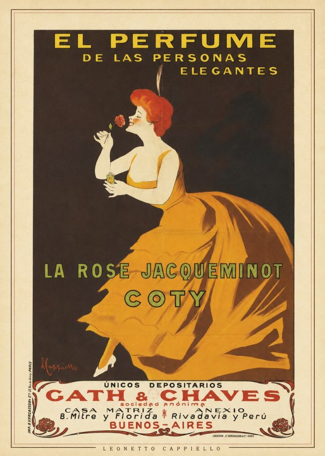 Leonetto Cappiello La Rose Jacqueminot Coty No3 - Poster