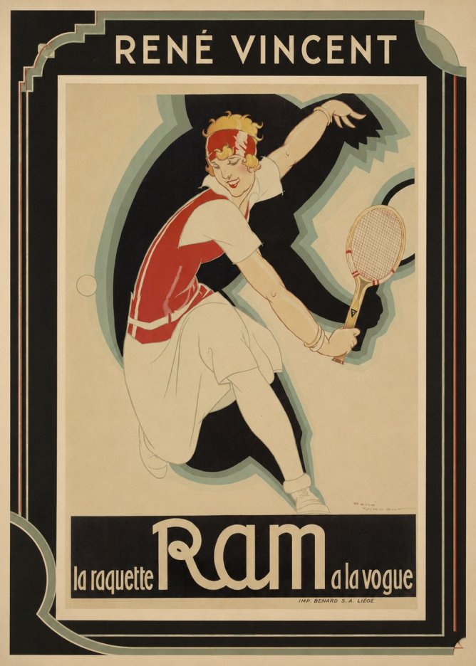 René Vincent Ram La Raquette À La Vogue No1 - Poster