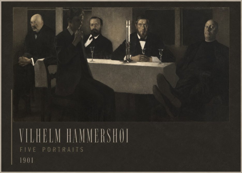 Vilhelm Hammershøi Five Portraits I No2 - Poster