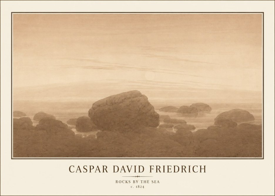 Caspar David Friedrich Rocks by the Sea No1 - Poster