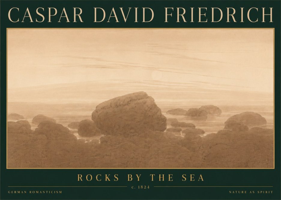 Caspar David Friedrich Rocks by the Sea No6 - Poster
