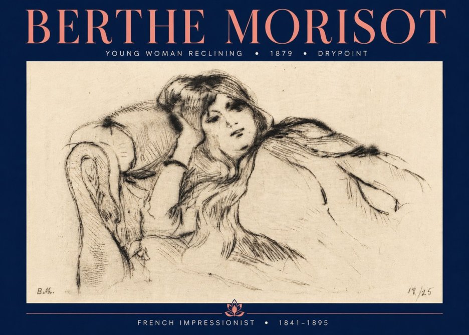 Berthe Morisot Young Woman Reclining II No6 - Poster