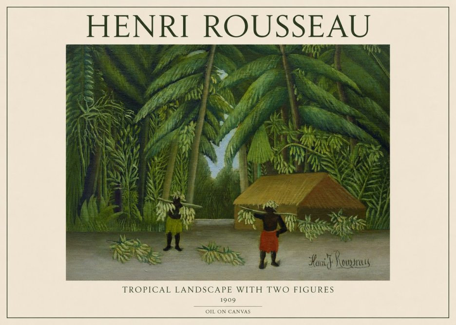 Rousseau Tropical Landscape with Two Figures No1 - Poster