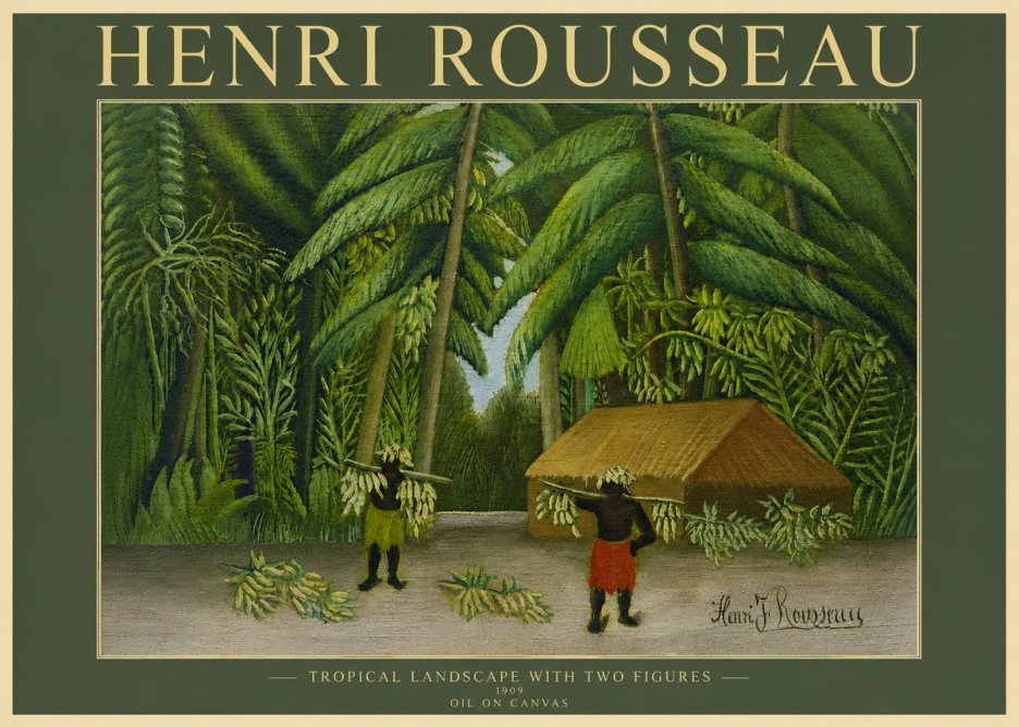 Rousseau Tropical Landscape with Two Figures No5 - Poster