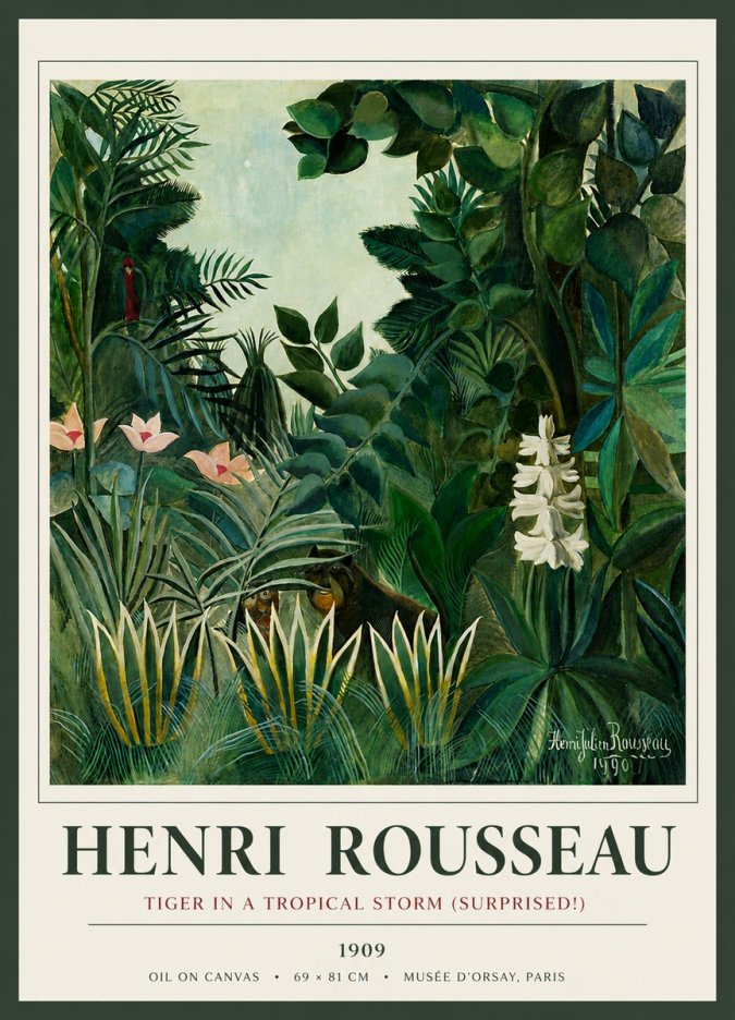 Rousseau Tiger in a Tropical Storm (Surprised!) No5 - Poster