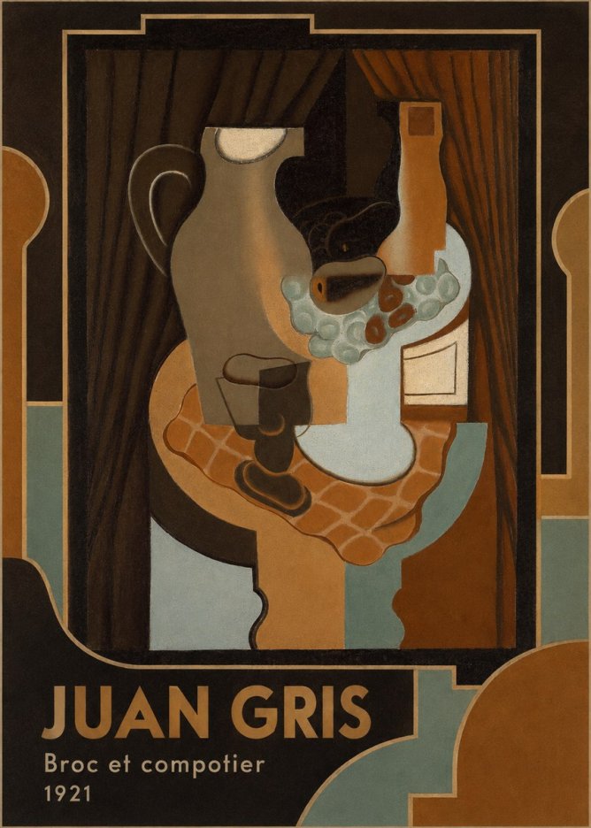 Juan Gris Broc Et Compotier No4 - Poster