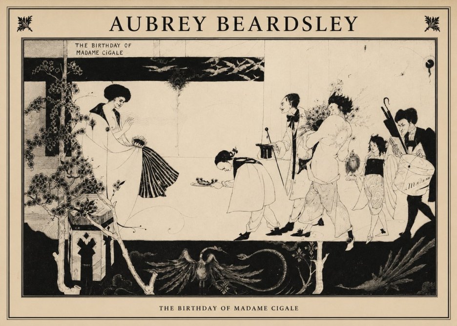 Aubrey Beardsley The Birthday of Madame Cigale No1 - Poster