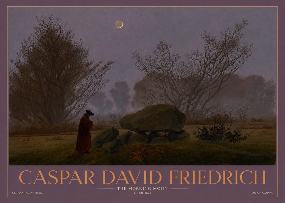Caspar David Friedrich The Morning Moon No3 - Poster