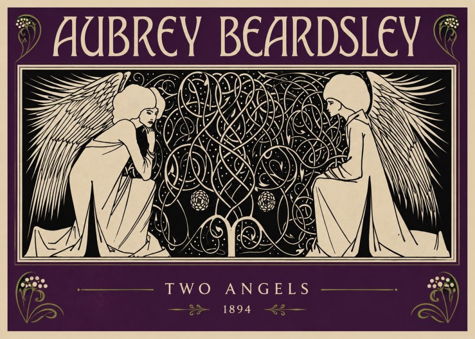 Aubrey Beardsley Two Angels No2 - Poster
