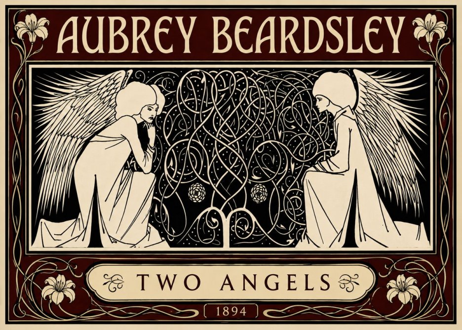 Aubrey Beardsley Two Angels No5 - Poster