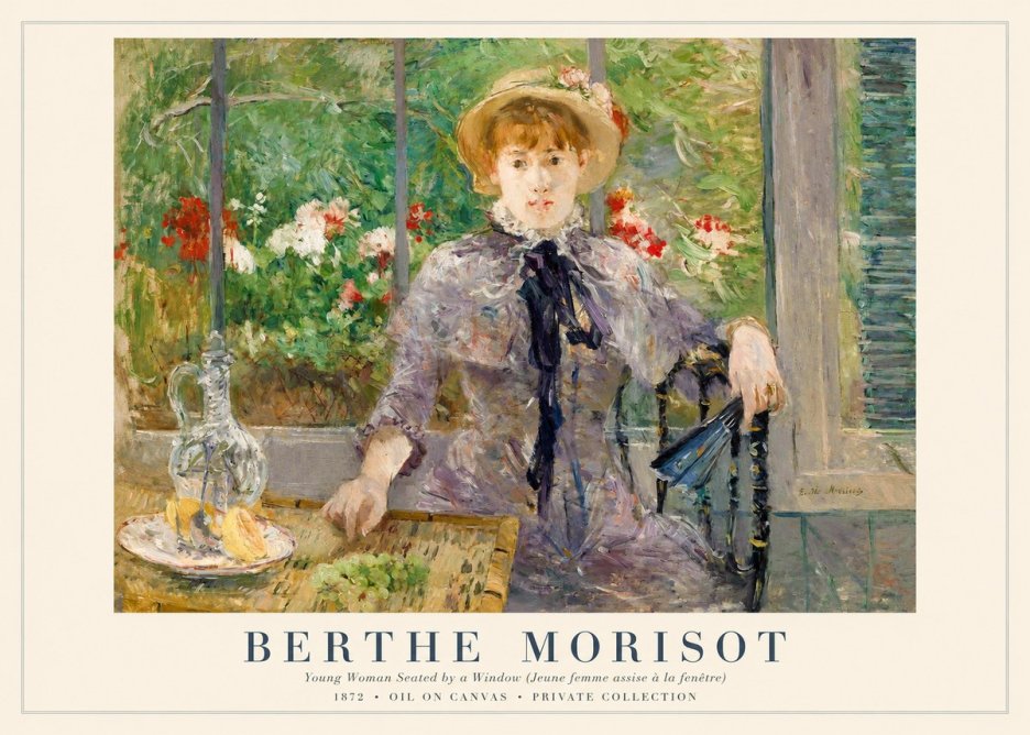 Berthe Morisot Young Woman Seated by a Window (Jeune Femme Assise À La Fenêtre) No1 - Poster
