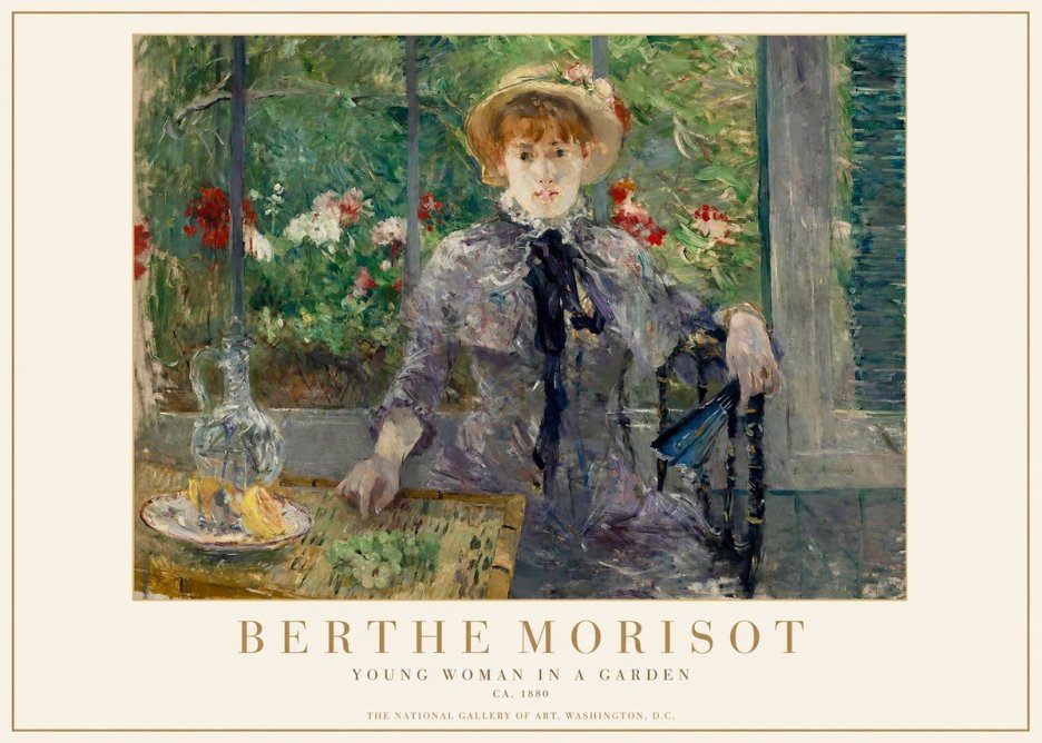 Berthe Morisot Young Woman Seated by a Window (Jeune Femme Assise À La Fenêtre) No2 - Poster