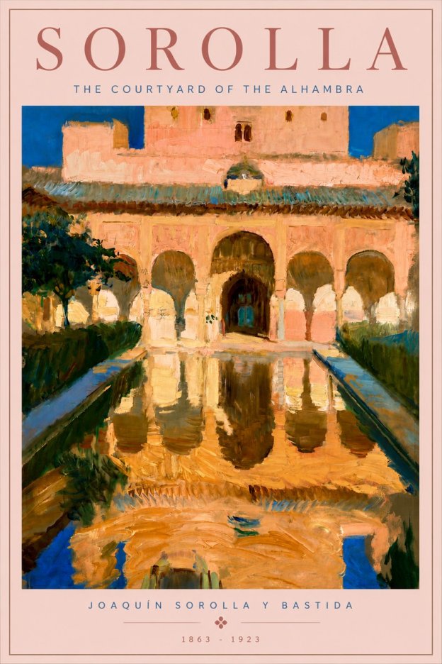 Sorolla The Courtyard of the Alhambra No4 - Poster