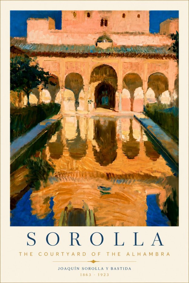 Sorolla The Courtyard of the Alhambra No5 - Poster