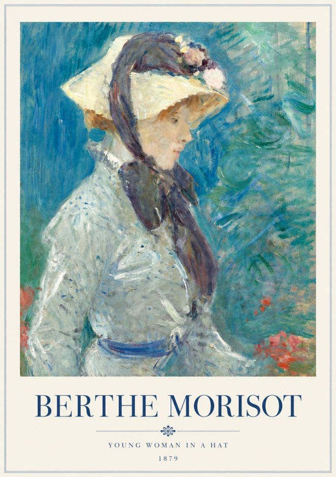 Berthe Morisot Young Woman in a Hat No3 - Poster