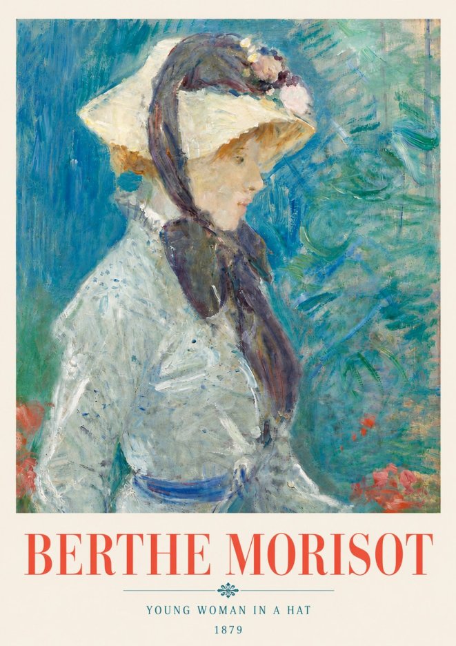 Berthe Morisot Young Woman in a Hat No6 - Poster