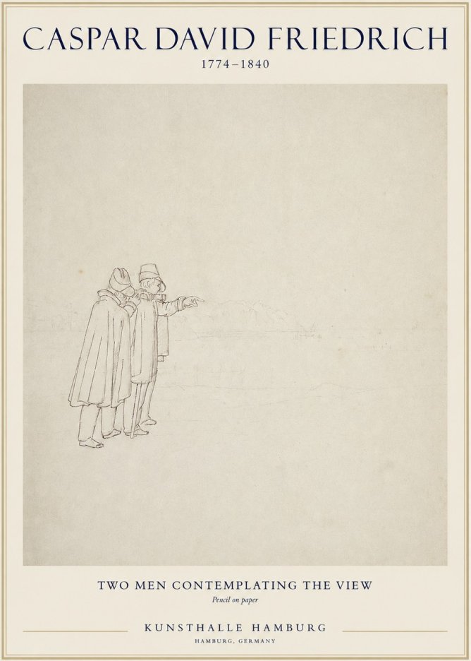 Caspar David Friedrich Two Men Contemplating the View No1 - Poster