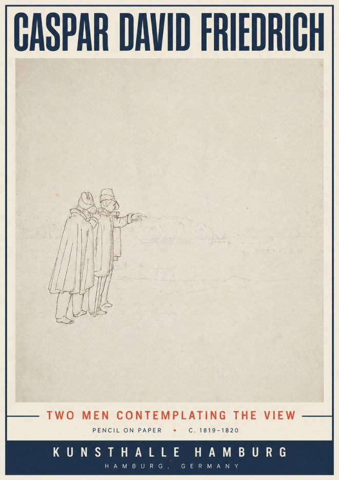 Caspar David Friedrich Two Men Contemplating the View No5 - Poster