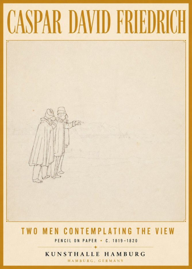 Caspar David Friedrich Two Men Contemplating the View No6 - Poster