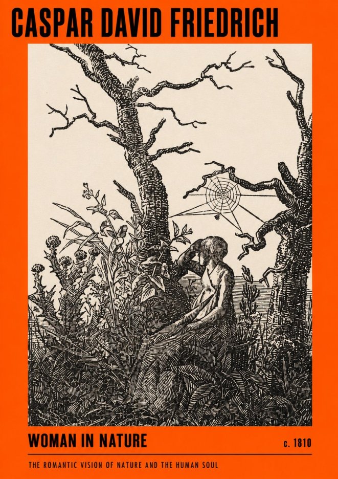 Caspar David Friedrich Woman in Nature No2 - Poster