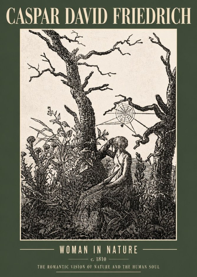Caspar David Friedrich Woman in Nature No4 - Poster