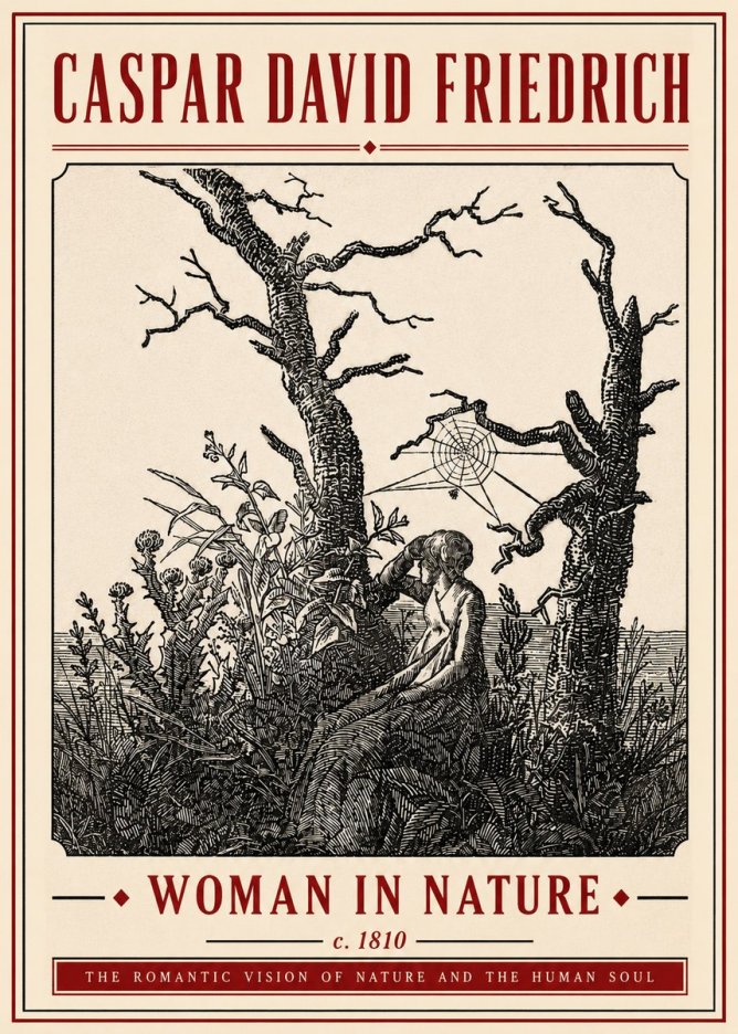 Caspar David Friedrich Woman in Nature No5 - Poster